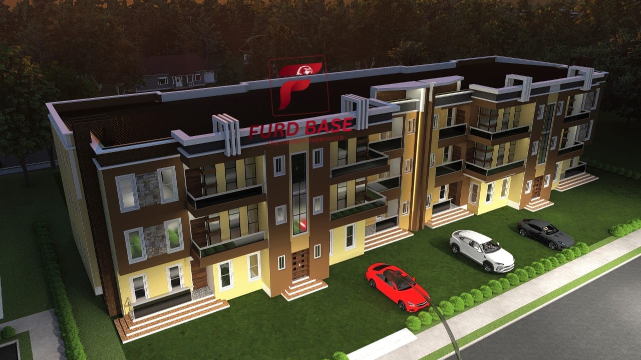 A twelve-unit three-bedroom apartment complex — brown facade — view 5